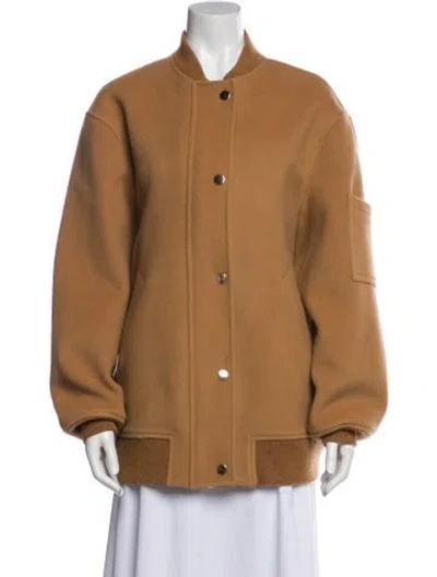 Pre-owned Semicouture Wool Bomber Jacket In Brown