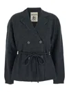 Semicouture Wool Cardigan In Gray