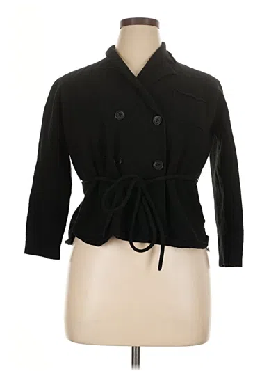 Pre-owned Semicouture Wool Cardigan Sweater In Black