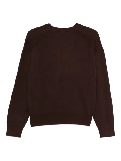 Semicouture Wool-cashmere Sweater In Brown