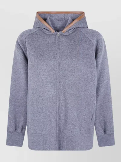 Semicouture Wool Hooded Bomber Jacket