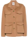 Semicouture Katrina Wool Coat In Brown
