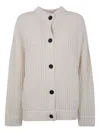 Semicouture Wool Knitted Cardigan In White