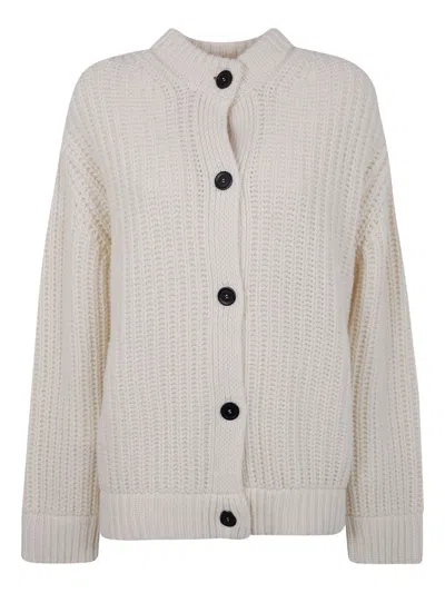 Semicouture Wool Knitted Cardigan In White