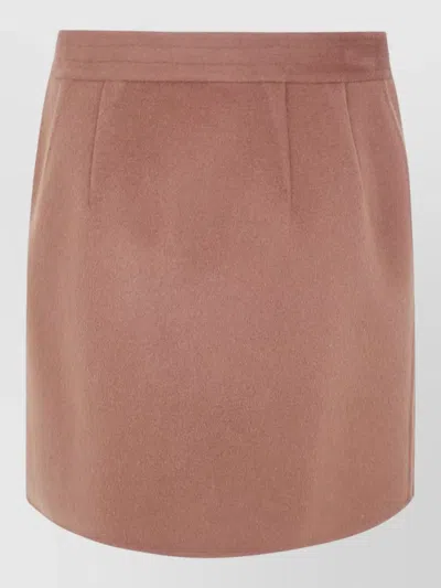Semicouture Wool Mini Skirt In Brown