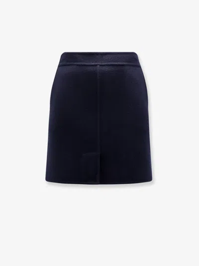 Semicouture Wool Mini Skirt In Blue