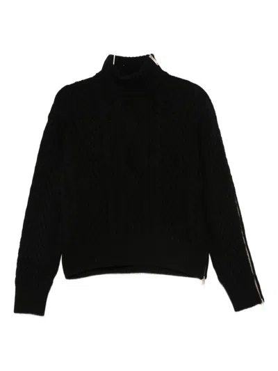 Semicouture Wool Turtle-neck Jumper In Black