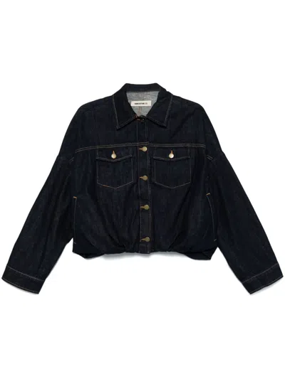 Semicouture Yves Denim Cotton Jacket In Blue
