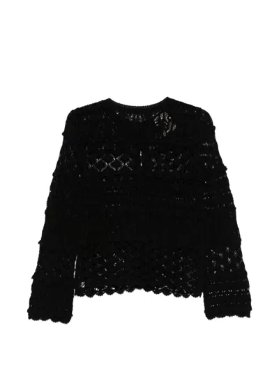 Semicouture Zilla Cotton Cardigan In Black