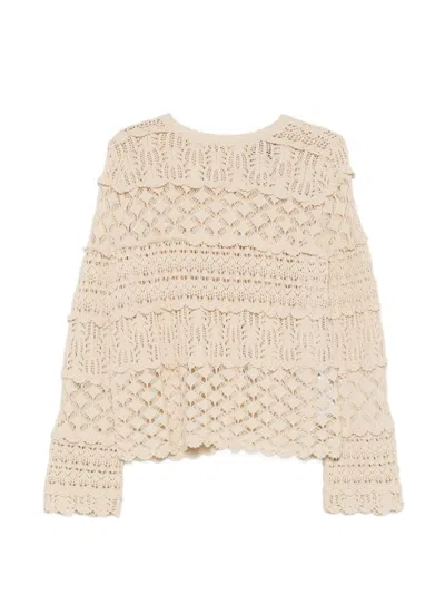 Semicouture Zilla Cotton Cardigan In Neutral