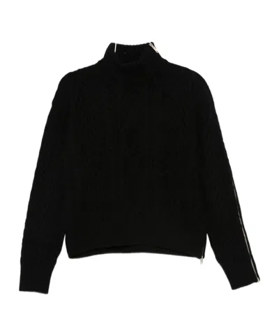 Semicouture Zip-detail Sweater In Black