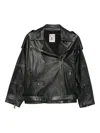 Semicouture Zip-fastening Belted Leather Jacket In Black