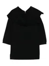 Semicouture Viscose Blend Sweater With Fold-over Collar In Black