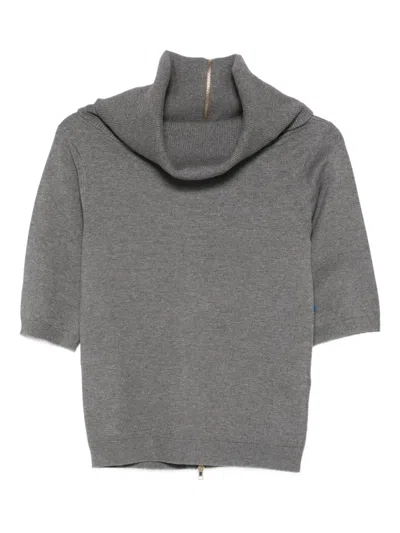 Semicouture Zip-up Sweater In Gray