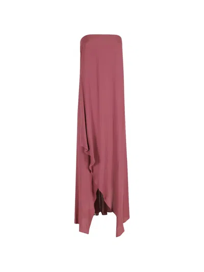 Semicouture Zoey Strapless-ruffled Midi Dress In Brown