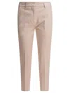 Semper Beige Elastane Trousers In Neutral