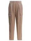 Semper Beige Polyester Trousers In Gold