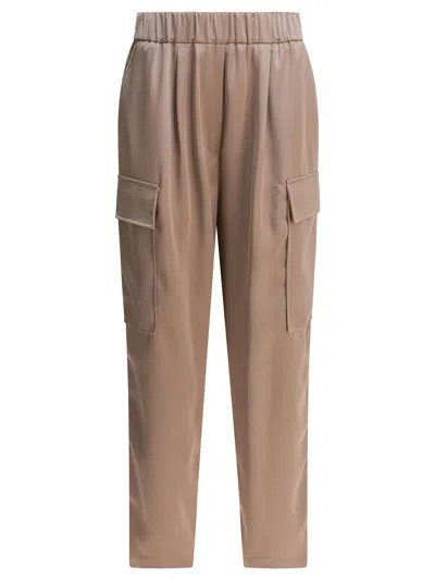 SEMPER SEMPER BEIGE POLYESTER TROUSERS