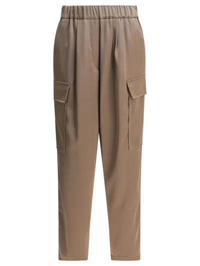 Semper Beige Polyester Trousers In Brown