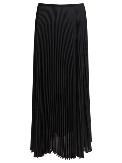 Semper Pleated Midi Skirt In Black