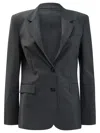 Semper Blazer Jacket In Wool In Gray