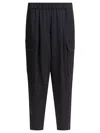 Semper Blue Polyester Trousers In Black