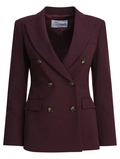 Semper Bordeaux Elastane Jacket In Burgundy