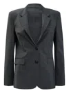 Semper Blazer Jacket In Wool In Black