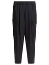 Semper Grey Polyester Trousers In Blue
