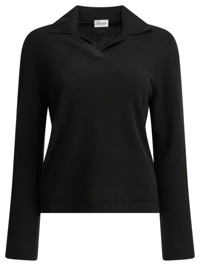 Semper Cashmere Polo Sweater In Black