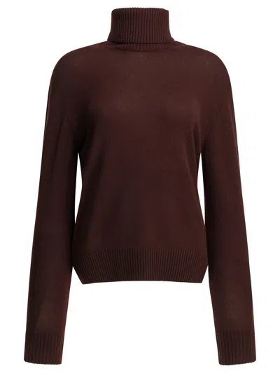 Semper Cashmere Turtleneck Sweater In Burgundy