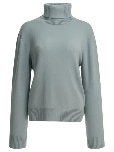 Semper Cashmere Turtleneck Sweater In Light Blue