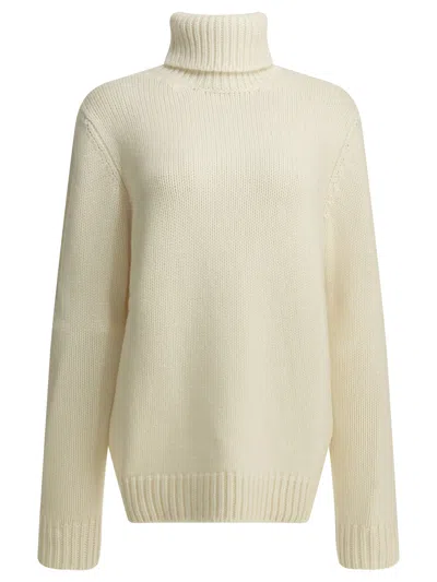 Semper Cashmere Turtleneck Sweater In White