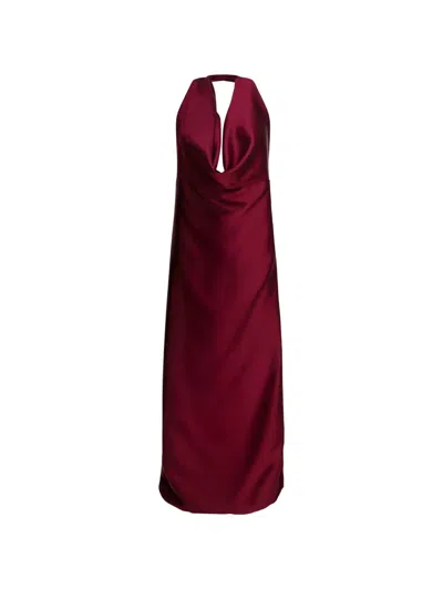 Semper Cowl-neck Halterneck Maxi Dress In Red
