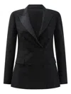Semper Double Breasted Blazer Jacket In Black