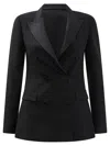 Semper Double Breasted Blazer Jacket In Black
