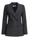 Semper Double-breasted Pocketed Blazer In Gray