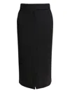 Semper Midi Skirt With Double Slit In Black