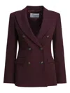 Semper Double-breasted Tortoiseshell-button Blazer In Purple