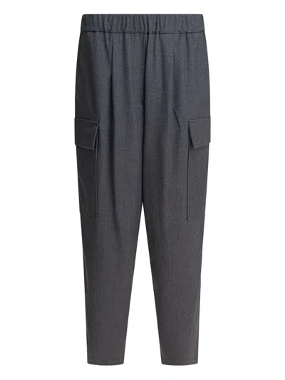 Semper Elastic-waist Cargo Trousers In Gray