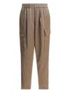 Semper Beige Polyester Trousers In Brown