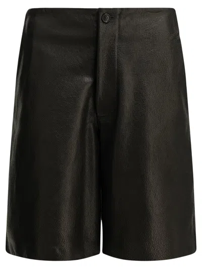 Semper Formal Leather Shorts In Black