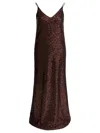 Semper Long Sequined Dress Dresses Brown In Burgundy