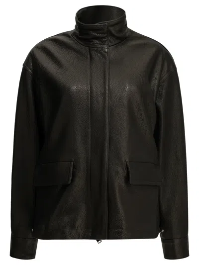 Semper Nappa Leather Jacket In Black