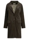 Semper Padded Suede Jacket In Brown