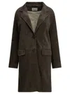 Semper Single-breasted Leather Coat In Brown