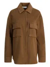 Semper Patch-pocket Collared Shirt Jacket In Brown