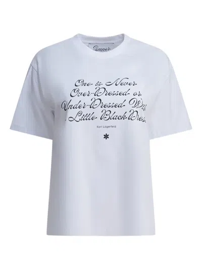 Semper Quote-print Crew-neck T-shirt In White
