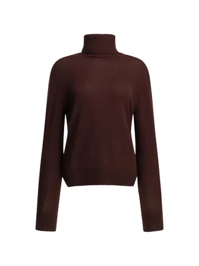 Semper Cashmere Turtleneck Sweater In Burgundy