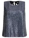 Semper Sequined A-line Top Tops Grey In Blue